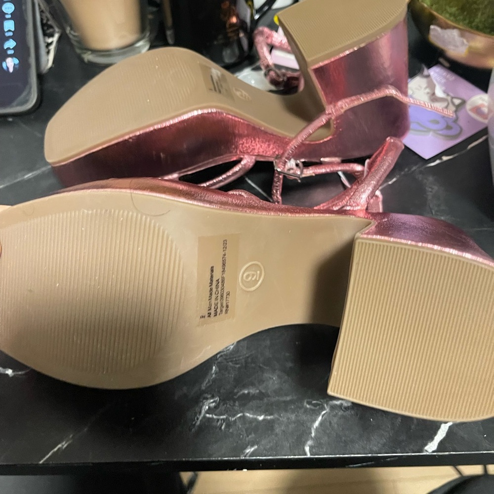 wild fable Metallic Pink Strappy Platform Heels - Picture 8 of 8